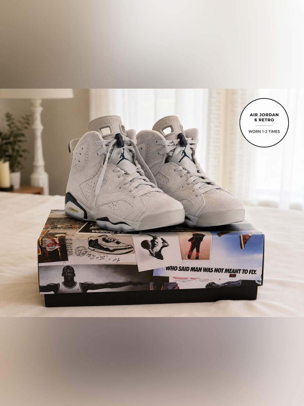 Nike Air Jordan 6 Retro Men’s Sneakers - Light Grey
